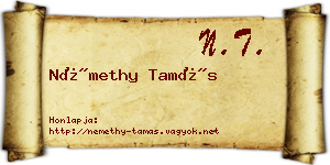 Némethy Tamás névjegykártya